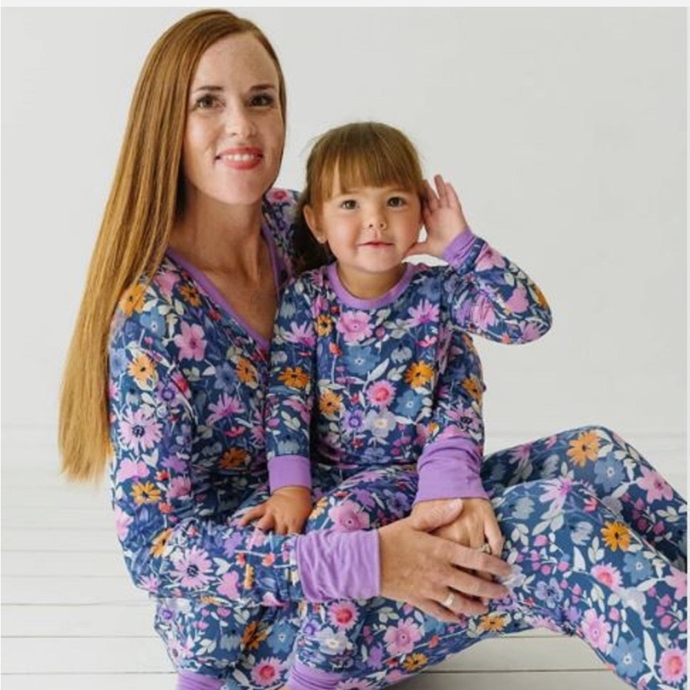 Little sleepies dusk blooms Kids Pajamas - Purple and Pink 4T